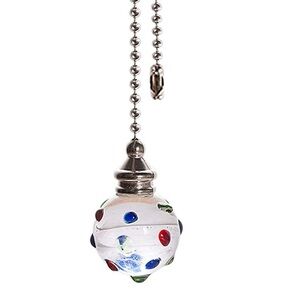 Multicolor Dotted Decorative Glass Orb Pull Chain for Ceiling Fans and Lights
